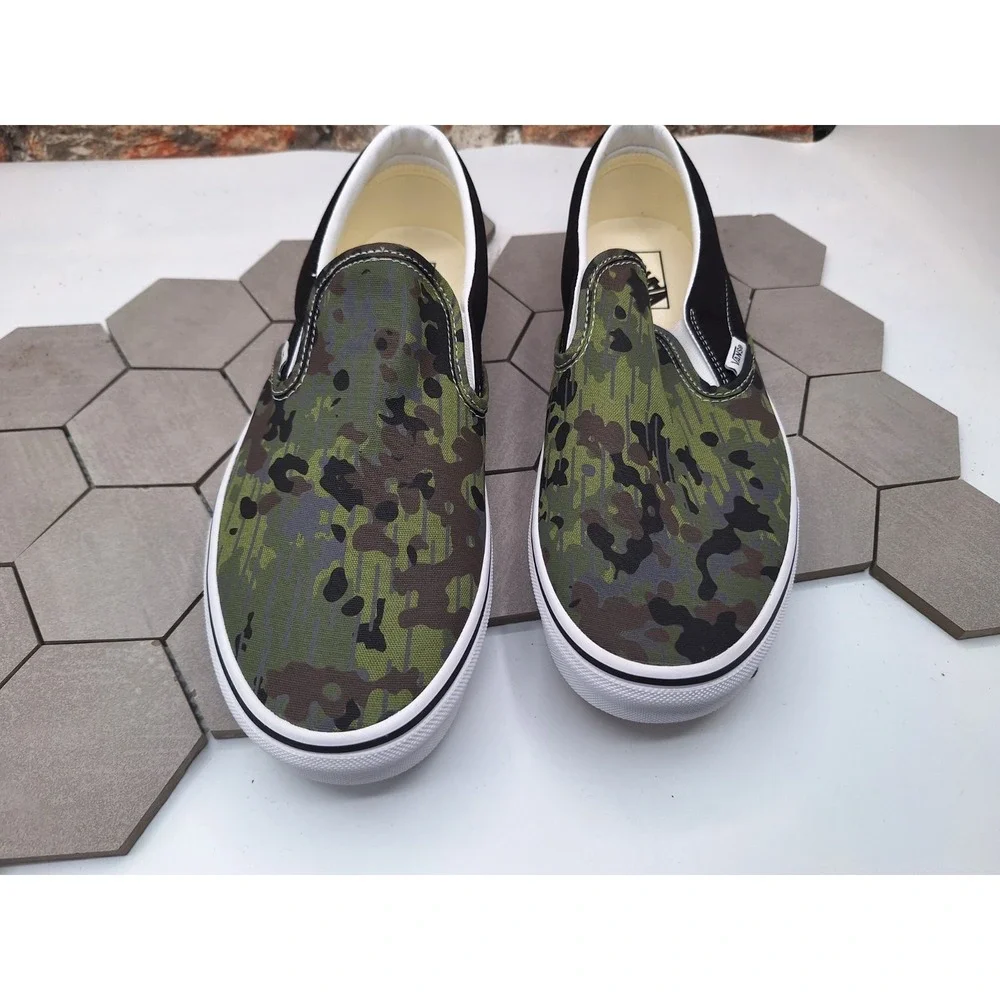 Men's Size 8 Rain Camo Green Brown VN0009Q7BGK Sneakers Skate New Rare‎